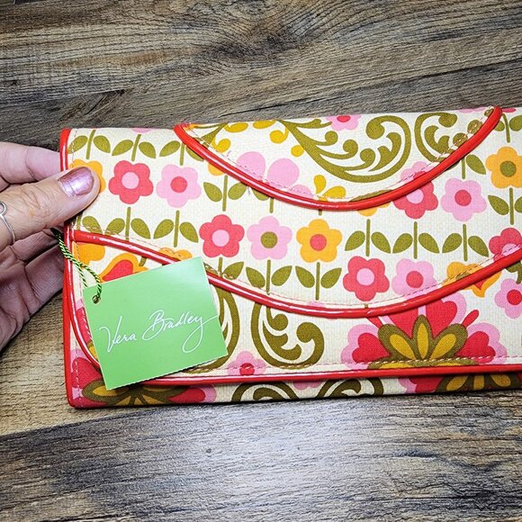 VERA BRADLEY Clutch Wristlet Making Waves Folkloric Pattern (Retired) - NEW - Picture 1 of 12